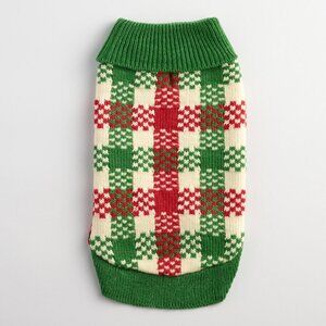 NWT size SMALL dog NEW sweater WORLD MARKET knit pet plaid check fall warm cute